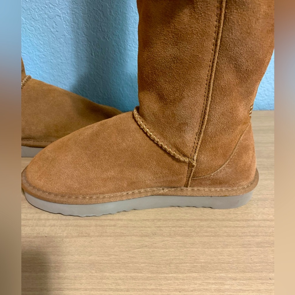 Style & Co Tan Suede Winter Boots with Faux Fur Lining size 8 - Picture 4 of 11